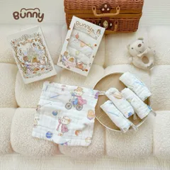 SET 5 KHĂN SỮA HỌA TIẾT CỔ TÍCH HOT TREND BUNNY
