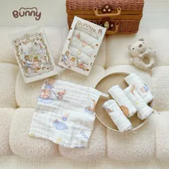 SET 5 KHĂN SỮA HỌA TIẾT CỔ TÍCH HOT TREND BUNNY