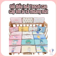 Gối Điều Hòa Tencel Cao Cấp Thoáng Mát Và Êm Ái, Thấm Hút Mồ Hôi Tốt Cho Bé Từ Sơ Sinh KT 20x38cm