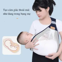 Địu Vải Cho Bé Dạng Lưới Thoáng Khí – Địu Em Bé Sơ Sinh 0-18 Tháng, Địu Trẻ Em Tiện Lợi, An Toàn