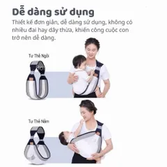 Địu Vải Cho Bé Dạng Lưới Thoáng Khí – Địu Em Bé Sơ Sinh 0-18 Tháng, Địu Trẻ Em Tiện Lợi, An Toàn