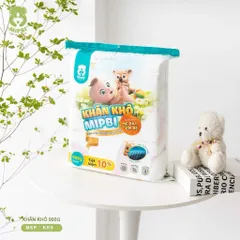 Khăn Vải Khô Mipbi Chính Hãng – Khăn Khô Đa Năng Cho Bé, Khăn Lau Mặt, Thay Khăn Ướt An Toàn