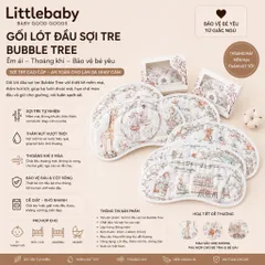 Gối Lót Đầu Sợi Tre Cổ Tích Bubble Tree - Gối Lót Đầu Phong Cách HQ Thoáng Khí Thấm Hút Mồ Hôi Cho Bé Sơ Sinh