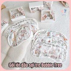 Gối Lót Đầu Sợi Tre Cổ Tích Bubble Tree - Gối Lót Đầu Phong Cách HQ Thoáng Khí Thấm Hút Mồ Hôi Cho Bé Sơ Sinh
