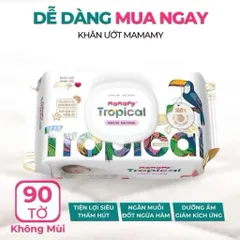 Khăn Ướt Mamamy Tropical 90 Tờ – Khăn Giấy Ướt Tiện Lợi Cho Bé