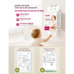 Khăn Vải Khô Mamamy Baby & Mom 180 Miếng – Khăn Khô Đa Năng Cho Bé Sơ Sinh, Lau Mặt Lau Miệng ( DẠNG RÚT )