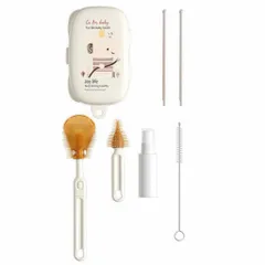 Bộ Cọ Rửa Bình Sữa Silicon 6 Chi Tiết Đa Năng, Dụng Cụ Vệ Sinh Bình Sữa Núm Ti Cho Bé