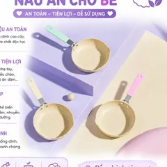 Chảo chống dính hình gấu OKBY 14cm chế biến đồ ăn dặm cho bé