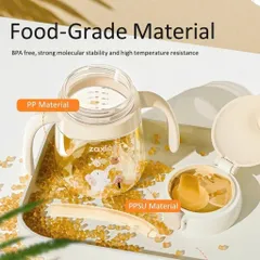 Bình Tập Uống Cho Bé Zaxion 280ml PPSU Cao Cấp Có Tay Cầm – Ống Hút Mềm Chống Sặc, Chống Tràn, Dung Tích Tiện Lợi