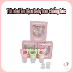 TÚI NHAI ĂN DẶM CHỐNG HÓC BABYBOO KÈM 3 ĐẦU TI SIÊU MỀM ĂN HOA QUẢ , ĂN DẶM CHO BÉ