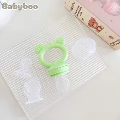 TÚI NHAI ĂN DẶM CHỐNG HÓC BABYBOO KÈM 3 ĐẦU TI SIÊU MỀM ĂN HOA QUẢ , ĂN DẶM CHO BÉ