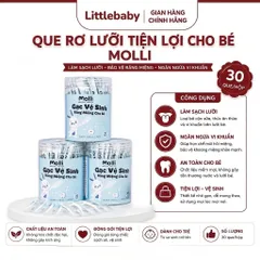 Que Rơ Lưỡi Molli Cho Bé Sơ Sinh – Tăm Bông Rơ Lưỡi Vệ Sinh Miệng Cho Trẻ Nhỏ