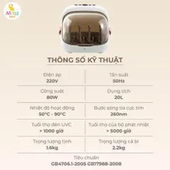 Máy úp bình sữa, tiệt trùng sấy khô tia UVC Moaz BéBé MB044 Plus ION [bản 2026]