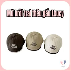 Mũ lưỡi trai cho bé thêu gấu Lkucy dễ thương – Nón trẻ em form đẹp, thoáng mát, nhiều màu