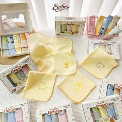 Set 5 khăn sữa muslin 2 lớp Embes bảng hình in xinh iu, ngộ nghĩnh cho bé trai, gái