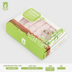 KHĂN SỮA SỢI TRE CAO CẤP 3 LỚP (HỘP 6 CHIẾC )