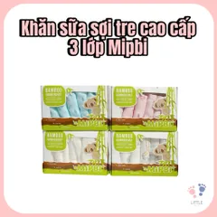 KHĂN SỮA SỢI TRE CAO CẤP 3 LỚP (HỘP 6 CHIẾC )