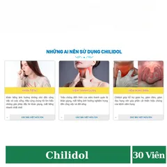 Chilidol giúp cải thiện tình trạng ho có đờm, khan tiếng, mất giọng (Hộp 30 viên) 