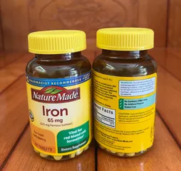 Viên Uống Bổ Sung Sắt Nature Made Iron 65mg - 365 Viên - Hỗ Trợ Sức Khỏe, CỦA Mỹ