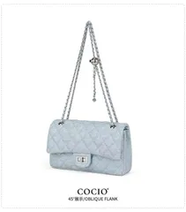 Túi Xách Nữ COCIO da thật da Nhung thời thượng, cá tính size 25