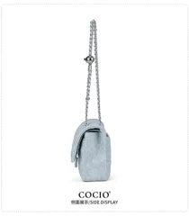 Túi Xách Nữ COCIO da thật da Nhung thời thượng, cá tính size 25
