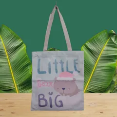 Túi tote in hình LITTEL BIG hai mặt dễ thương, có một ngăn kéo