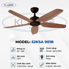 Quạt trần không đèn Klasse 52KSA 901B