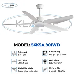 Quạt trần không đèn Klasse 56KSA 901W