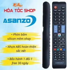 Remote ASANZO Smart TV Dạng Dài Mẫu 1 – Điều Khiển Tivi Thay Thế, Phím Bấm Êm, Sử Dụng Đơn Giản