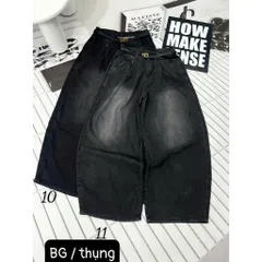Quần jean dài - Quần jean / denim phong cách cá tính trendy thời thượng 2 màu form baggy ống thụng phối wash siêu bụi 21