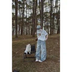 Quần jean dài - Quần jean/ denim ống rộng nhiều hoạt tiết thêu cực ngầu,bụi phong cách đường phố, cá tính chụp hình,cafe