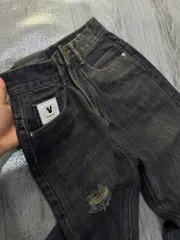 Quần jean dài - Quần jean / denim ống rộng wash rách nhẹ siêu hot 3 màu phong cách retro, hàn quốc, cá tính, năng động