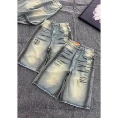 Quần Jean đùi - Quần Ngố nữ chất Jean / Denim wash khói rách siêu bụi phong cách năng động cá tính hiện đại MJ - LUV26