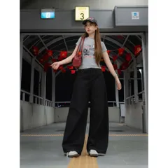 Quần jean dài - Quần Jeans nữ ống suông rộng ống 30-34cm cạp cao màu đậm chất Jeans mềm basic phong cách - 07