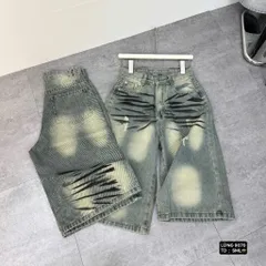 Quần jean đùi - Quần jean ngố cá tính, năng động phong cách đường phố, retro, quần ngố wash xước vệt sơn đen độc lạ LC29