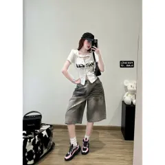 Quần jean đùi - Quần jean ngố cá tính, năng động phong cách đường phố, retro, quần ngố wash xước vệt sơn đen độc lạ LC29