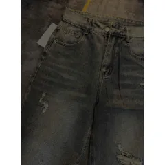 Quần jean dài - Quần jean/denim ống suông dài 97cm form rách thời trang phong cách hàn quốc, năng động đi chơi cực chất