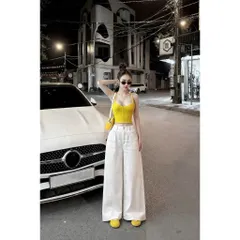 Quần jean dài - Quần jean nữ basic ống suông màu trắng thời trang phong cách tối giản dễ phối nhiều outfitn xinh - MLC24