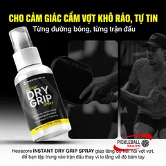Chai Xịt Khô Tay Hesacore Dry Grip Spray 50ml – Tăng Độ Bám Tay, Chống Trơn Trượt Khi Chơi Pickleball Tennis Cầu Lông