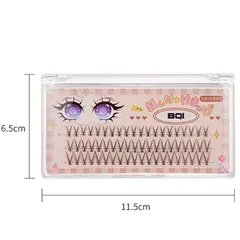 Lông mi trên BQI tự nhiên hình chữ V size 7mm (Hộp 60 chiếc)