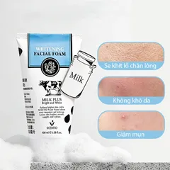 Sữa rửa mặt trắng da tạo bọt Scentio Milk Plus Whitening Facial Foam Thái Lan 100ml