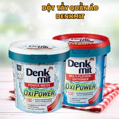 Bột tẩy vết bẩn quần áo trắng Denkmit Oxi Power Đức Hộp 750gr