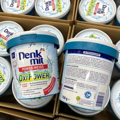 Bột tẩy vết bẩn quần áo trắng Denkmit Oxi Power Đức Hộp 750gr