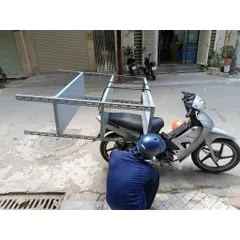 (Thanh lý) Kệ sắt đa năng V lỗ 3 , dài 1m2 x rộng 40cm x cao 1.2m. Lắp ghép đa năng - Hàng đã sử dụng