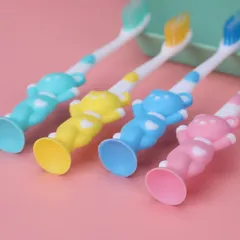 Túi 4 bàn chải đánh răng lông tơ hình gấu siêu mềm cho bé