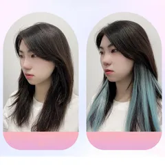[Hàng Cao Cấp] Kẹp tóc giả Highlight Mutu Invisible nối dải màu Gradient 550cm Hàn Quốc