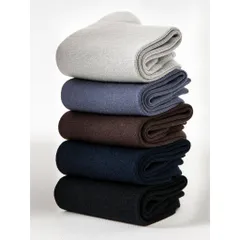 Combo 5 đôi tất nam cổ cao công sở mẫu trơn, chất liệu cotton cao cấp thoáng khí