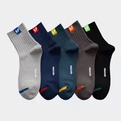 Combo 5 đôi tất nam cổ cao thể thao Hàn Quốc vớ nam cao cấp co giãn 4 chiều