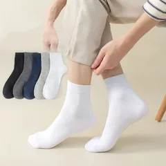 Combo tất/vớ nam cao cấp đen trơn cổ cao dùng đi giày tây công sở, cao 24-27cm chất cotton thoáng khí