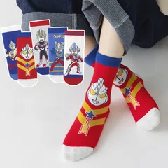 [Sịn dày ấm] Sét 5 đôi tất trẻ em cổ cao cotton Siêu nhân Điện Quang